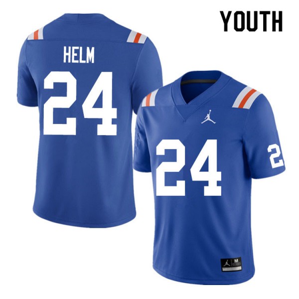 Youth #24 Avery Helm Florida Gators College Football Jersey Throwback